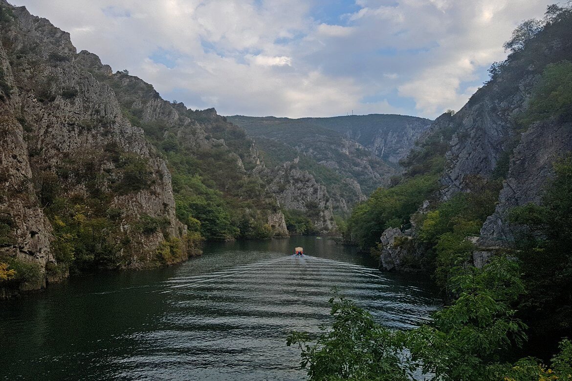 a bloat floating through matka canyon